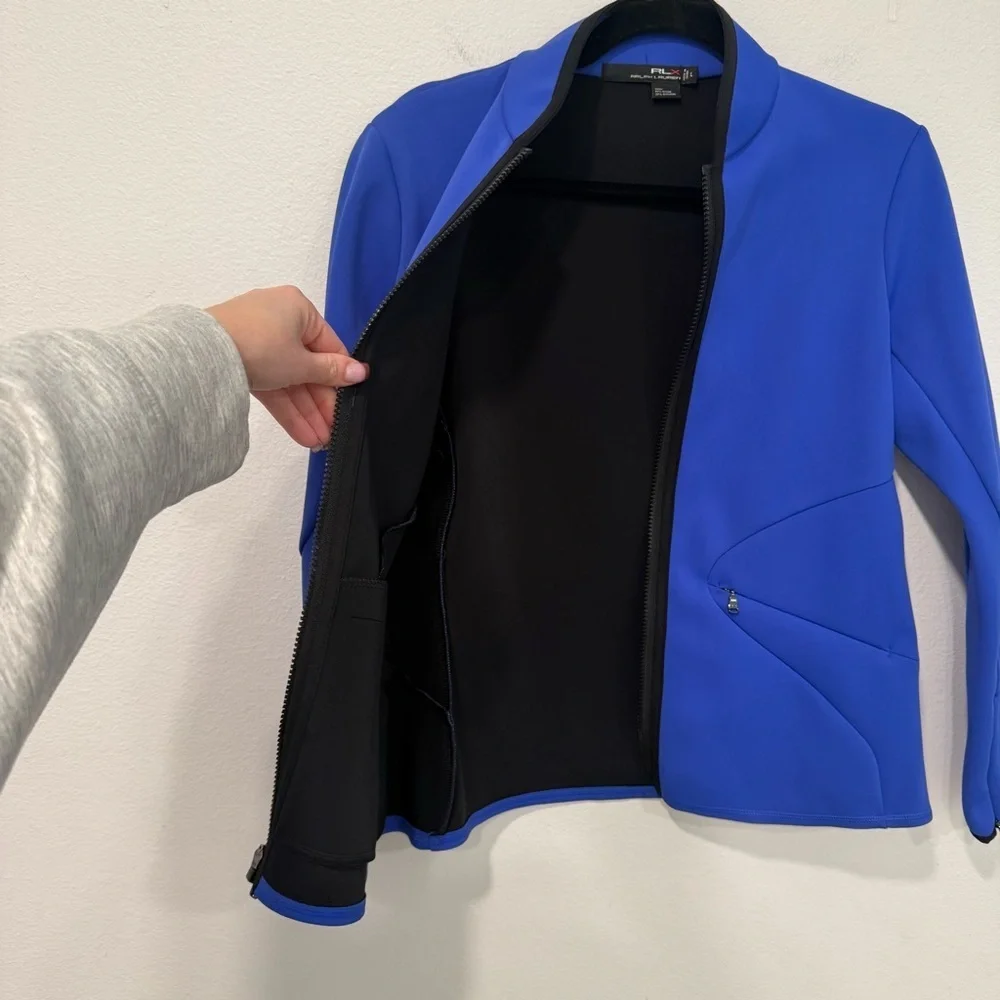 RLX Ralph Lauren Neoprene Scuba Cobalt Blue Sporty Full Zip Jacket L